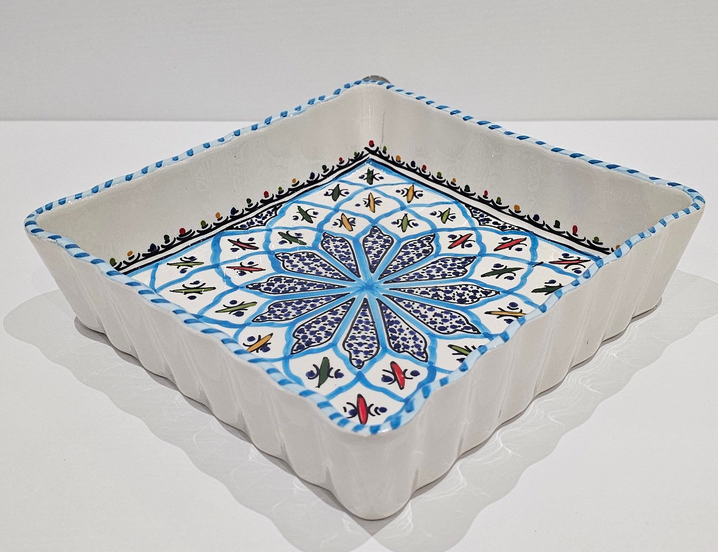 Blue mosaic oven tray